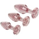 baseks Pink Glitter Analpluggsett       - Lyserosa