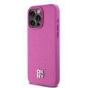 DKNY MagSafe Lær Etui med Monogram for iPhone 15 Pro Max - Rosa