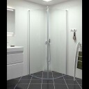 Dansani Match E Halvrund Dusjdør Svart Matt / 80cm Klart Glass