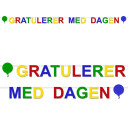Fest-Dekor Gratulerer med dagen Bokstavgirlander