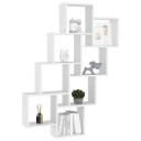 vidaXL Kubeformet vegghylle hvit 90x15x119 cm sponplate