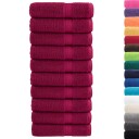 vidaXL Premium dusjhåndklær SOLUND 10 stk burgunder 70x140 cm 600gsm