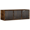 vidaXL Sideskap med glassdører røkt eik 102x37x35 cm