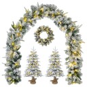 vidaXL Mini juletre 45 cm 125 LED-lys Varmhvit PVC og PE Grønn og hvit