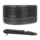 Logitech Wave Keys Trådløst Ergonomisk Tastatur med Håndleddstøtte - Grafitt - Nordisk Klayout