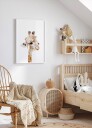 Floral Baby Giraffe Plakat Plakat / 40x50cm