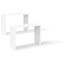 vidaXL Flytende hyller 2 stk. Hvit 80 x 15 x 30 cm Konstruert tre