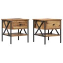  Nattbord 2 stk Gamle Trær 40x42x45 cm Konstruert Tre