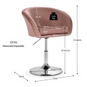Justerbar rosa fløyelssvingbarkrakk – 360 graders rotasjon