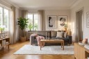 Scandi dyp 3 seters sofa i chenille   Svart