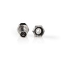 Nedis F connector Rett Hann Nikkel Belagt 75 Ohm Krympe Kabeltilførselsdiameter: 5.5 Mm Kobber Sølv 2 Stk. Vindus