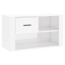 vidaXL Skoskap h?yglans hvit 80x35x45 cm konstruert tre