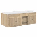  Loft Seng Ramme med Skap 3 pcs Sonoma eik Konstruert tre