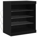  Sideboard med LED Lys Svart Eik 60,5x37x67 cm