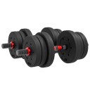 2 i 1 manualsett 20 kg justerbar manual og vektstang profesjonell styrketrening for manualer svart