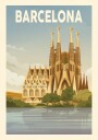 Barcelona Travel Print Plakat Plakat / 40x50cm