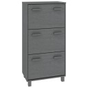 vidaXL Skoskap HAMAR mørkegrå 59,5x35x117 cm heltre furu