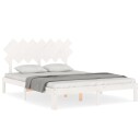 vidaXL Sengeramme med hodegavl hvit 140x190 cm heltre