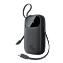 Baseus EnerFill FC31 QPow3 10 000 mAh 45 W powerbank med USB-C- og Lightning-kabler Svart