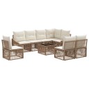 vidaXL Hagesofa Set 9 stk. Beige polyrotting