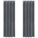  Gardiner med gardiner 2 pcs Lysegrå 140 x 245 cm Fløyel