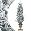 vidaXL Flokket mini-juletre 120 cm PVC og PE Grønn og hvit