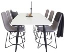 Venture Design Polar & X chair spisegruppe Hvit/svart 6 st stoler & bord 240 x 100 cm