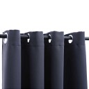 vidaXL Lystette gardiner med metallringer 2 stk antrasitt 140x225 cm