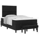  Box Spring Seng med Madrass & Benk Svart 120x200 cm Stoff