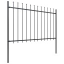 vidaXL Hagegjerde med spydtopp stål 1781,5x120 cm svart