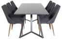 Venture Design Marina & Leone spisegruppe Svart/svart 6 st stoler & bord 180 x 90 cm