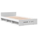  Sengeramme med skuff hvit 100x200 cm konstruert tre 8721102624438