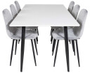 Venture Design Polar & Polar spisegruppe Hvit/grå 6 st stoler & bord 180 x 90 cm