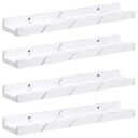  Vegghylle 4 pcs Hvit marmor 40 x 9 x 3 cm Konstruert tre