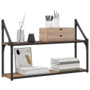 vidaXL Vegghylle Veggmontert Gammelt tre 80 x 21 x 51 cm metall PB