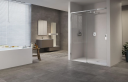 Novellini Opera 2PH Skyvedør 150-153 cm, venstre, Sort Matt/Klart Gl.