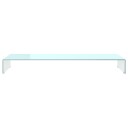 vidaXL TV-benk glass hvit 110x30x13 cm