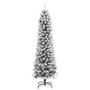  Slankt kunstig juletre med flokket snø 120 cm PVC og PE