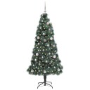 vidaXL Kunstig Forsynt Juletre med Kule Sett grønn 150 cm PET