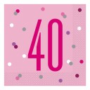 Papirservietter Tall Rosa   Tallet 40
