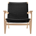Carl Hansen & Søn CH25 Eik Hvitoljet / Seteflett Sort