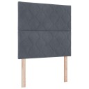  Box Spring Seng med Madrass og LED Mørk Grå 90x200 cm Fløyel