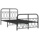  Sengeramme i metall med hode- og fotgavl svart 120x190 cm 8721102646027