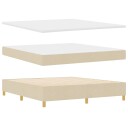  Box Spring Seng med Madrass Krem 180x200 cm Stoff