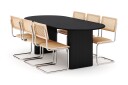 Scandinavian Choice Noira Spisebord 220 cm Massivt Ek med 6 stk Build Matstkolar Svart