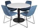 Venture Design Razzia & Muce spisegruppe Hvit/blå 4 st stoler & bord 106 cm