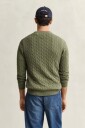 Gant Cotton Cable C Neck Green XXXL