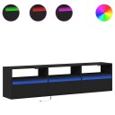 vidaXL TV-veggskap med LED svart 180x31x45 cm