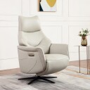 Reclinerlenestol Rosdal med elektrisk mekanisme - beige skinn