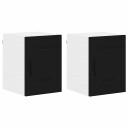  Kjøkkenskap 2 pcs Svart 30 x 31 x 40 cm Konstruert tre